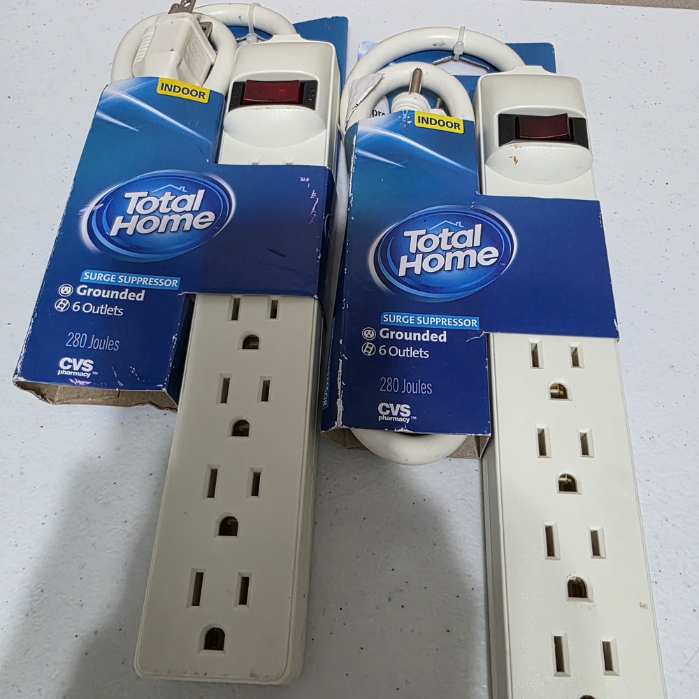 White Surge Protector Power Strip..pair of 2